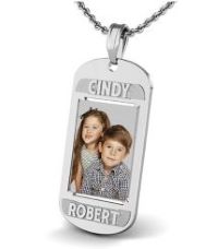 Dog Tag w/ 2 Names Etched Jewelry