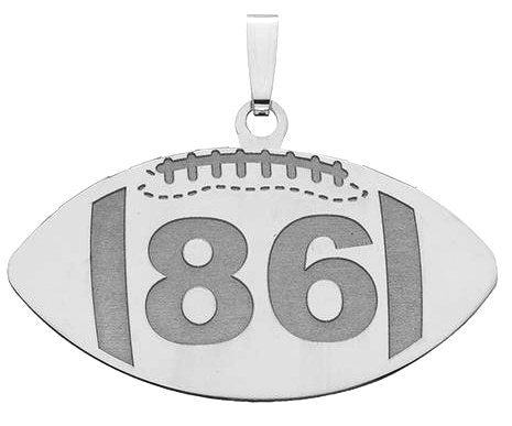 Custom Football Pendant w/ Number Jewelry