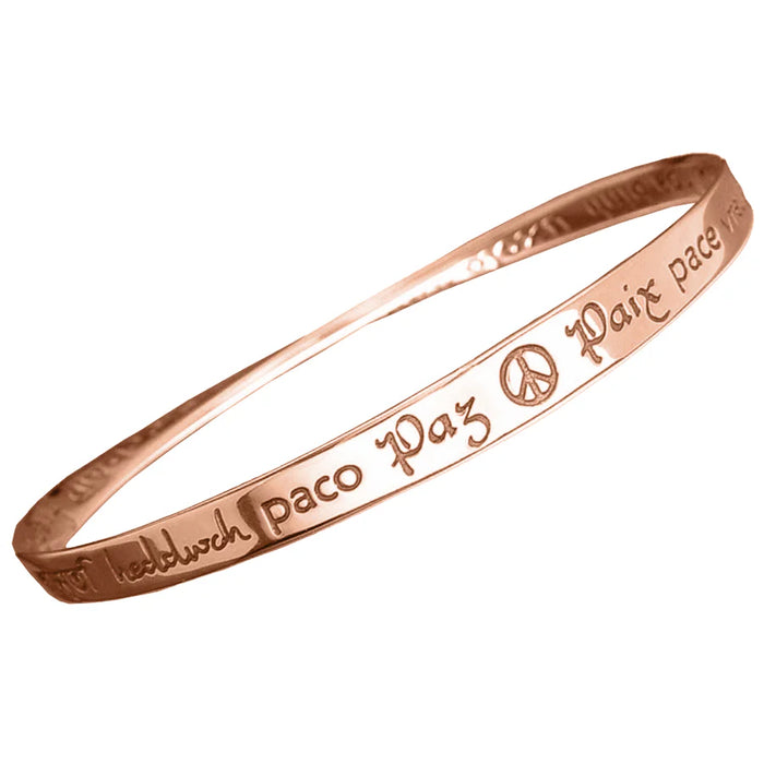 Peace In Forty Languages 14K Gold Bracelet