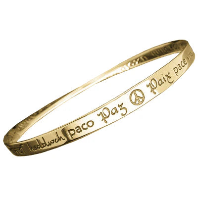 Peace In Forty Languages 14K Gold Bracelet