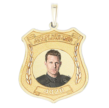Police Badge Photo Pendant w/ Name and Number Jewelry