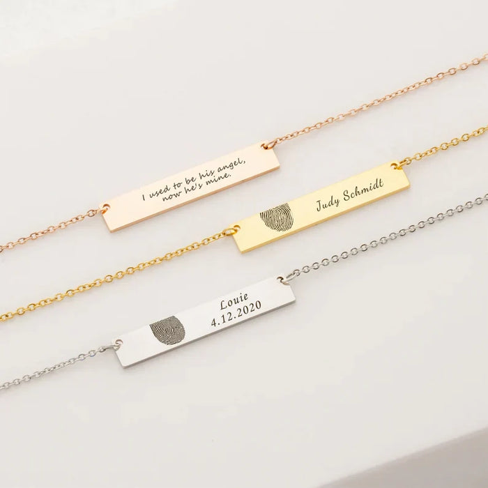 Horizontal Bar Fingerprint Memorial Necklace-Jewelry-Anavia-Afterlife Essentials