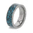 TURKUAZ Crushed Turquoise Inlay Tungsten Men's Wedding Band With Flat Polished Edges - 8mm