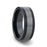 ENDAST Ceramic Inlay Black Tungsten Wedding Band With Flat Brushed Edges - 8mm