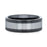 HUSKEY Ceramic Ring with Tungsten Inlay Wedding Band With Flat Polished Edges - 8mm