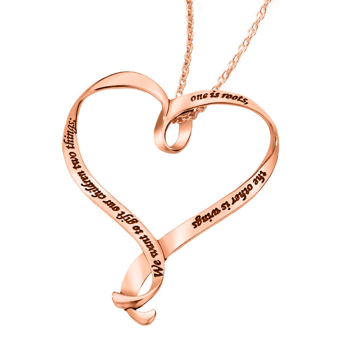 We Want to Gift Our Children Two Things 14K Gold Necklace