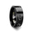 Trout Fish Jumping Sea Print Pattern Ring Engraved Flat Black Tungsten Ring - 4mm - 12mm
