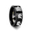 Animal Horse Head Print Ring Engraved Flat Black Tungsten Ring - 4mm - 12mm