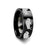 Animal Track Buffalo Print Ring Engraved Flat Black Tungsten Ring - 4mm - 12mm