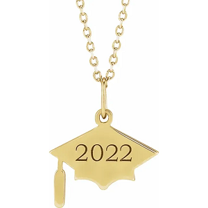 Engravable Graduation Cap 16-18" Necklace or Pendant 87765