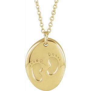 Engravable Tiny Footprint 18" Necklace or Pendant 88171