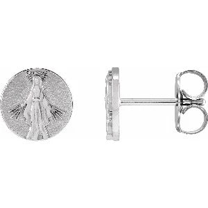 Tiny Miraculous Medal Stud Earrings 88166