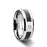 CAYMAN Tungsten Carbide Ring with Black Carbon Fiber and White Diamond Setting with Bevels - 8mm