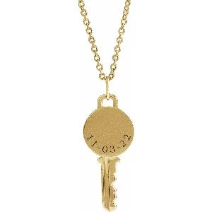 Engravable Key 16-18" Necklace or Pendant 88272