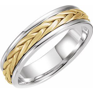 14K White/Yellow Woven Band 50631 - 5 mm