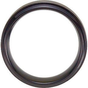 Black Titanium Ridged Band T1021 - 9 mm