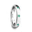CHLOE Polished and Domed Tungsten Carbide Wedding Ring with 3 Green Emeralds Setting - 4mm