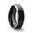 MACLAREN Black Polish Finished Center Tungsten Wedding Band with Polished Gray Tungsten Beveled Edges - 4mm - 8mm