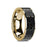 GERONIMO Flat 14K Yellow Gold with Blue Dinosaur Bone Inlay and Polished Edges - 8mm