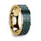 HALI Black & Green Carbon Fiber Inlaid 14k Yellow Gold Men’s Wedding Ring with Polished Finish - 8mm