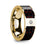 CHRISTOS Polished 14k Yellow Gold & Diamond Center Wedding Band with Black & Red Carbon Fiber Inlay - 8mm