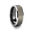 Fingerprint Engraved Flat Black Tungsten Ring with Brushed Finish with Polished Beveled Edges - Aston - 4mm - 10mm