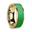 THERIOS Men’s Polished 14k Yellow Gold Flat Wedding Ring with Textured Green Inlay - 8mm