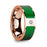 LEANDROS Polished 14k Rose Gold & Textured Green Inlaid Men’s Wedding Ring with Diamond Accent - 8 mm