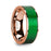 LYSANDER Polished 14k Rose Gold Men’s Wedding Ring with Textured Green Inlay - 8mm