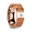 MARINOS Polished 14k Rose Gold Men’s Wedding Band with Red Oak Wood Inlay & Diamond Accent - 8mm