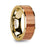 PANTHER Polished 14k Yellow Gold Men’s Wedding Ring with Red Oak Wood Inlay - 8mm