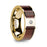 PHOCAS 14k Yellow Gold Men’s Polished Wedding Band With Red Wood Inlay & Diamond - 8mm