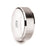 ANTARES White Tungsten Brushed Center Men’s Wedding Ring with Polished Beveled Edges & White Interior - 8mm