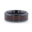 CERISE Redwood Inlaid Black Ceramic Ring with Beveled Edges - 8mm