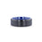 CASTOR Beveled Edges Black Titanium Ring with Brushed Center and Vibrant Blue Inside - 8 mm