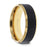 BEAUMONT Gold Plated Black Titanium Polished Beveled Ring with Brushed Center - 8 mm