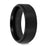 BABYLON Flat Black Titanium Ring with Brushed Raised Center & Polished Edges - 8mm