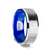 ARCTIC Flat Beveled Edges Titanium Ring with Brushed Center and Vibrant Blue Inside - 8 mm