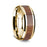 14K Polished Beveled Edges Yellow Gold Ring with Rare Koa Wood Inlay - 8 mm