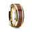 14K Yellow Gold Polished Beveled Edges Wedding Ring with Rosewood Inlay - 8 mm