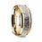 14K Yellow Gold Polished Beveled Edges Wedding Ring with Ombre Deer Antler Inlay - 8 mm