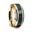 14K Yellow Gold Polished Beveled Edges Wedding Ring with Spectrolite Inlay - 8 mm