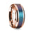 14k Rose Gold Polished Beveled Edges Wedding Ring with Blue and Purple Color Changing Inlay - 8 mm