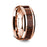 14K Rose Gold Polished Beveled Edges Wedding Ring with Carpathian Inlay - 8 mm
