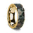Flat Polished 14K Yellow Gold Wedding Ring with Coprolite Inlay - 8 mm