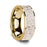 Flat Polished 14K Yellow Gold Wedding Ring with White Deer Antler Inlay - 8 mm