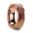 Flat Polished 14K Rose Gold Wedding Ring with Olive Wood Inlay - 8 mm
