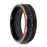ASTRO Flat Brushed Black Titanium Ring with Rose Gold Plated Inside and Black Sapphire Settings all around - 8mm