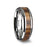PALMALETTO Tungsten Carbide Ring with Beveled Edges and Real Zebra Wood Inlay - 4mm - 10mm