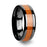 IOWA Black Ceramic Wedding Ring with Polished Bevels and Black Cherry Wood Inlay - 6mm - 10mm